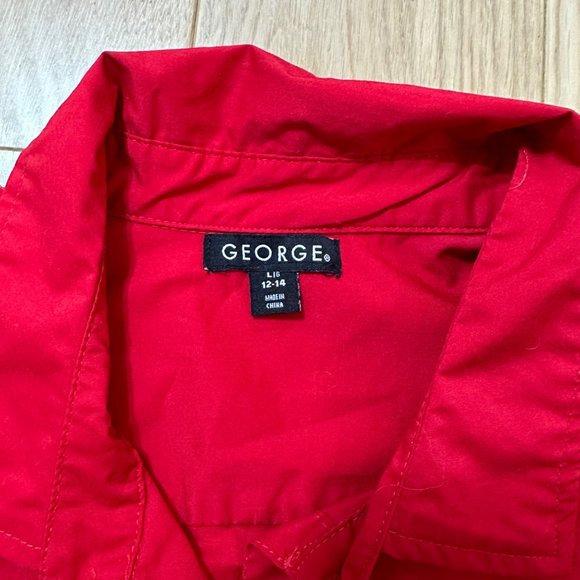 GEORGE Red Button Down Shirt | Size: 12 - Picture 3 of 6